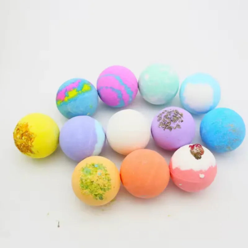 12pcs 20g/60g Bath Gift Natural Mini Handmade Bathing Foot Spa Bomb Rich Essential Oils Moisturizing Dry Skin Relaxing Scent