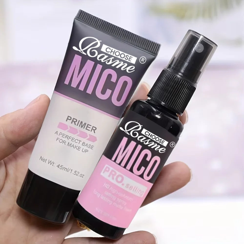 Makeup Set Of Makeup Primer + Setting Spray, Invisible Pore Color Rendering Hold Makeup, For Base Makeup And Makeup Finishing