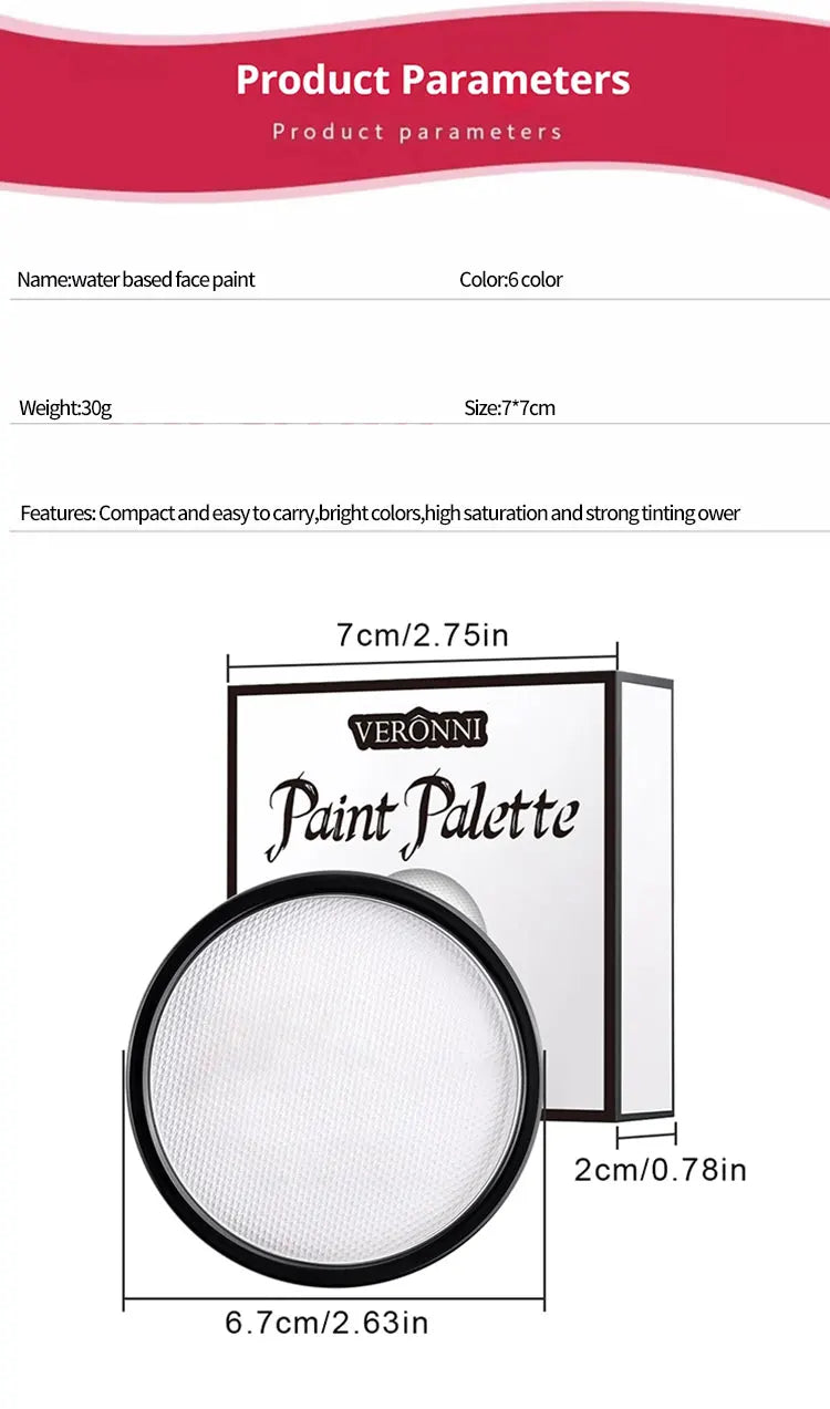 30G Water Solubility Monochromatic Body Paint Black And White Makeup Face Paint Halloween Party Waterproof Makeup Body Painting