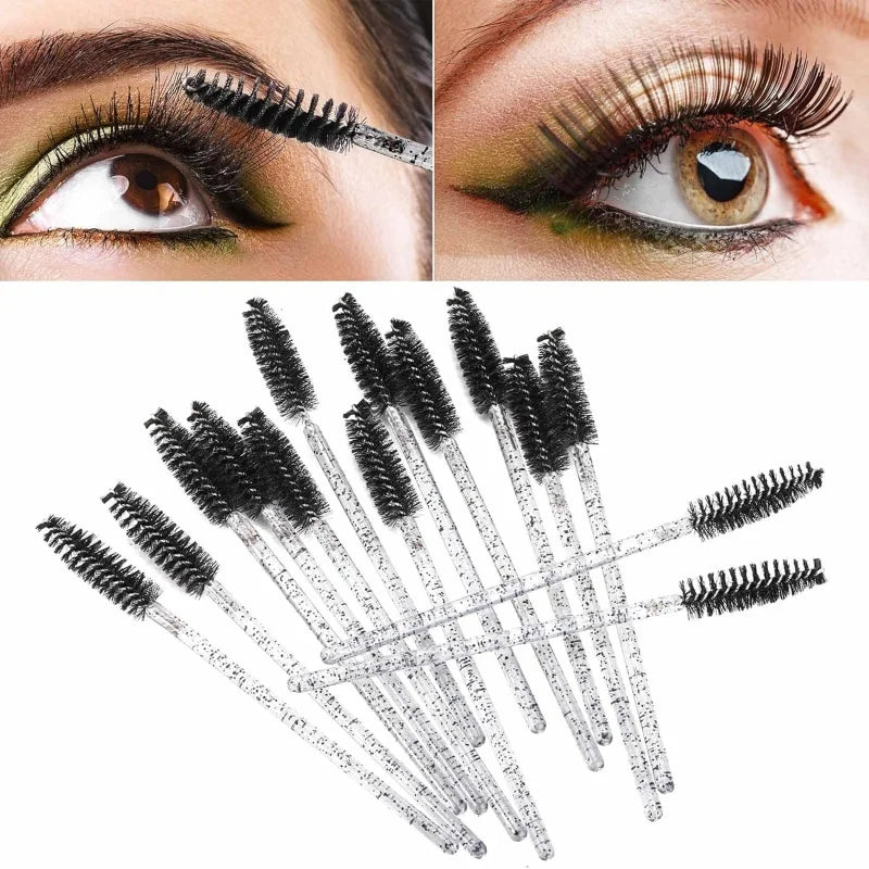 25/50/100 Pcs Eyelash Brushes Mascara Wands Eyelash Makeup Brush Spoolies for Eyebrow Eye Lash Extension Removing Beauty Tools