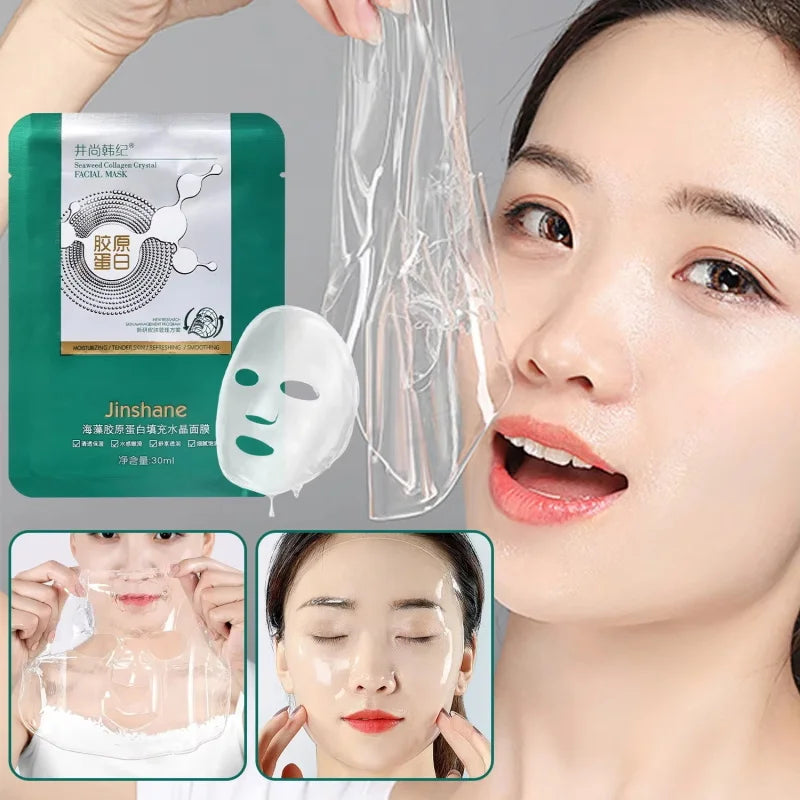 5pcs*30ml Hot Sale Seaweed Collagen Filling Crystal Mask Replenishing Fruit Jelly Skin Transparent Mask Skin Care Masque