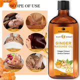 Cold-Pressed Ginger Oil, for Body Massage, Turmeric Root Oil, Sweet Almond Oil, Moisturizing and Dry Skin Care, Suitable for All Skin Types, Neutral for Adults