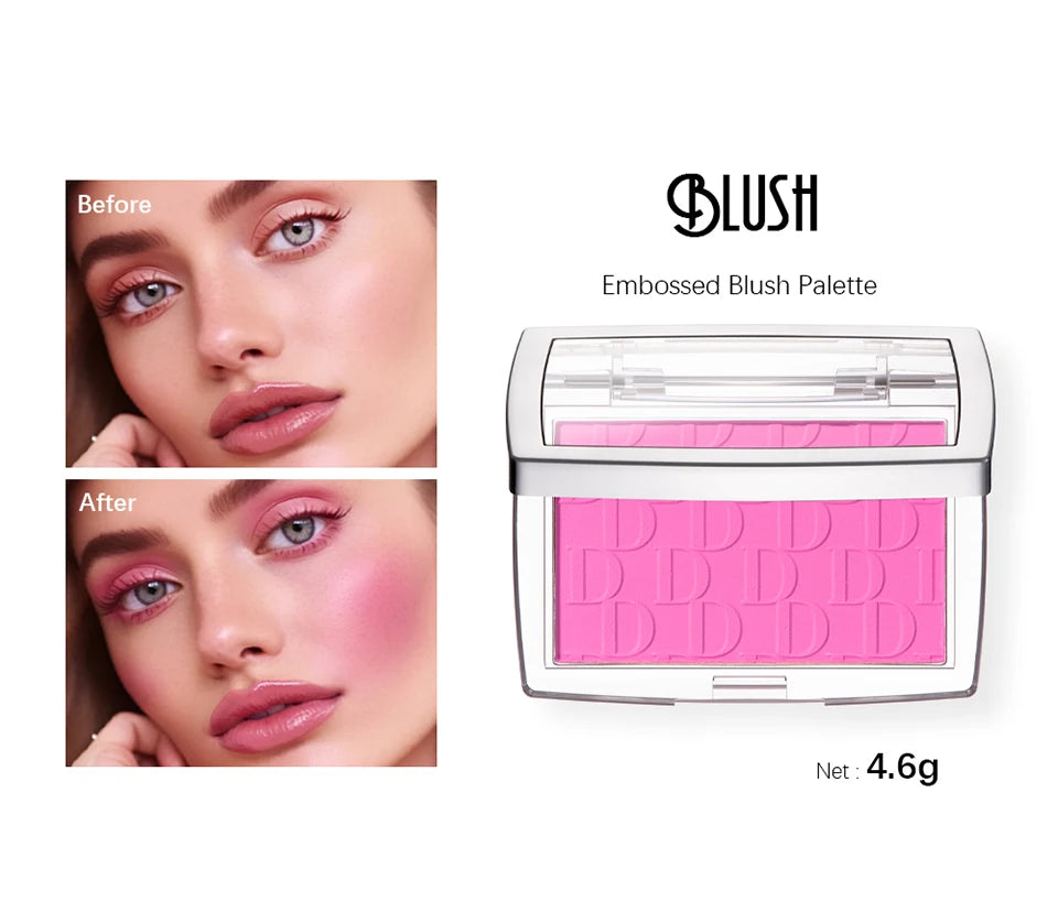 Hot Matte Embossed Blush Palette Rosy Blusher Facial Blush Powder High Pigmented Pink Coral Rouged For Cheeks Smooth Cosmetics