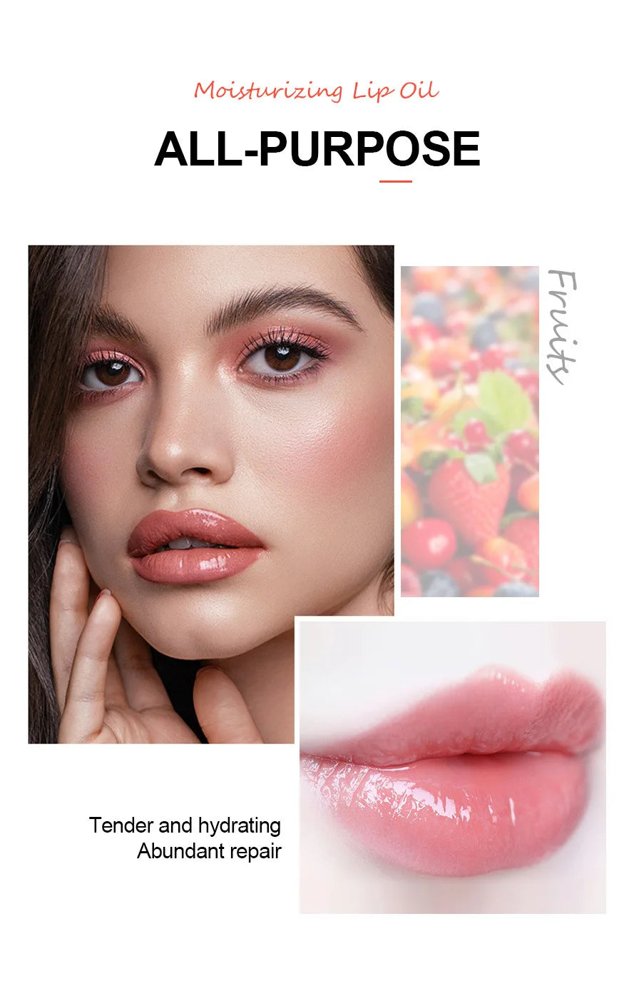 Rolling Bead Lip Oil Set of Four Moisturizing Lotion, Hydrating Roller Ball Mouth Oil, Anti-Drying, Colorless and Transparent