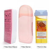 Roll On Waxing Kit With Wax Cartridges And Wax Strips 3 In 1 Soft Wax Heater Kit Hair Removal Wax Wax Paper Waxing Kits Warmer