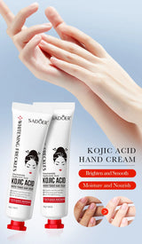 SADOER Kojic Acid Hand Cream Brightening Repair Dry Rough Skin Moisturizing Nourishing Smoothing Hydrating Daily Hand Care 30g