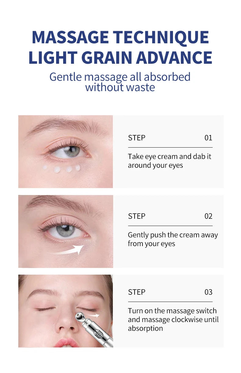 OCHEAL Electric Massage Eye Cream Hyaluronic Acid Firming Fades Fine Lines Eye Care Gel Moisturizing Beauty Eye Skin Care Beauty