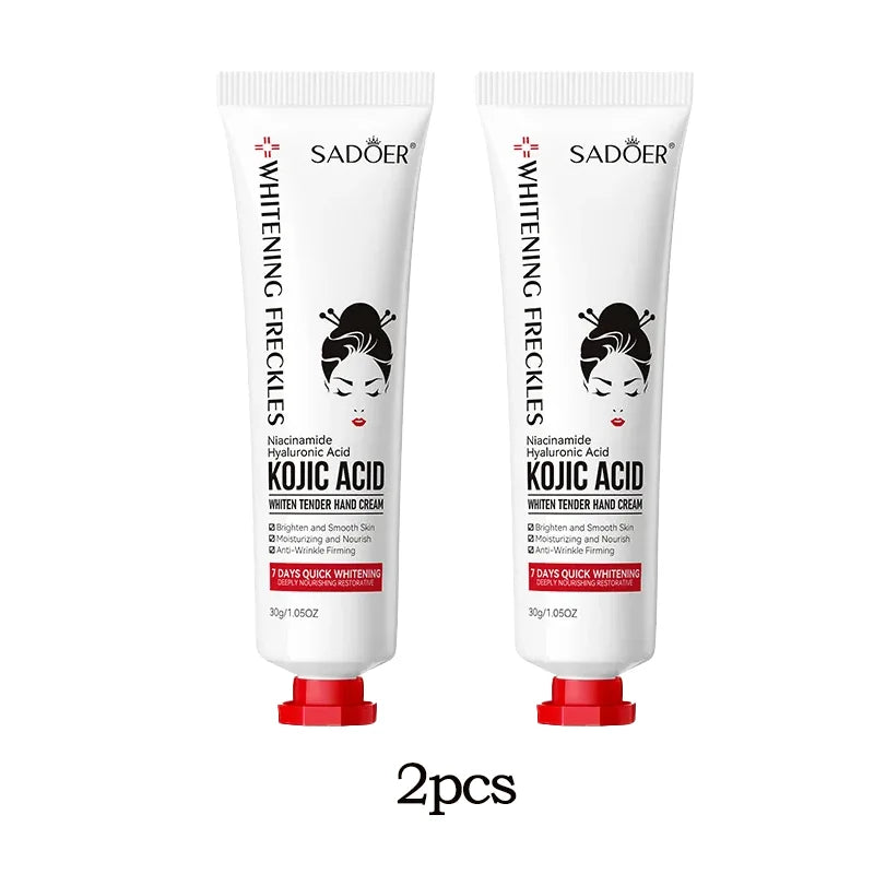 SADOER Kojic Acid Hand Cream Brightening Repair Dry Rough Skin Moisturizing Nourishing Smoothing Hydrating Daily Hand Care 30g