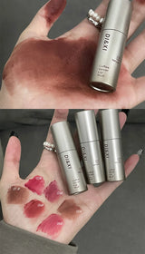 DIXI Mini Silver Tube Matte Lip Glaze — Velvet Finish, Skin-Enhancing, Versatile Low-Saturation Latte Shade