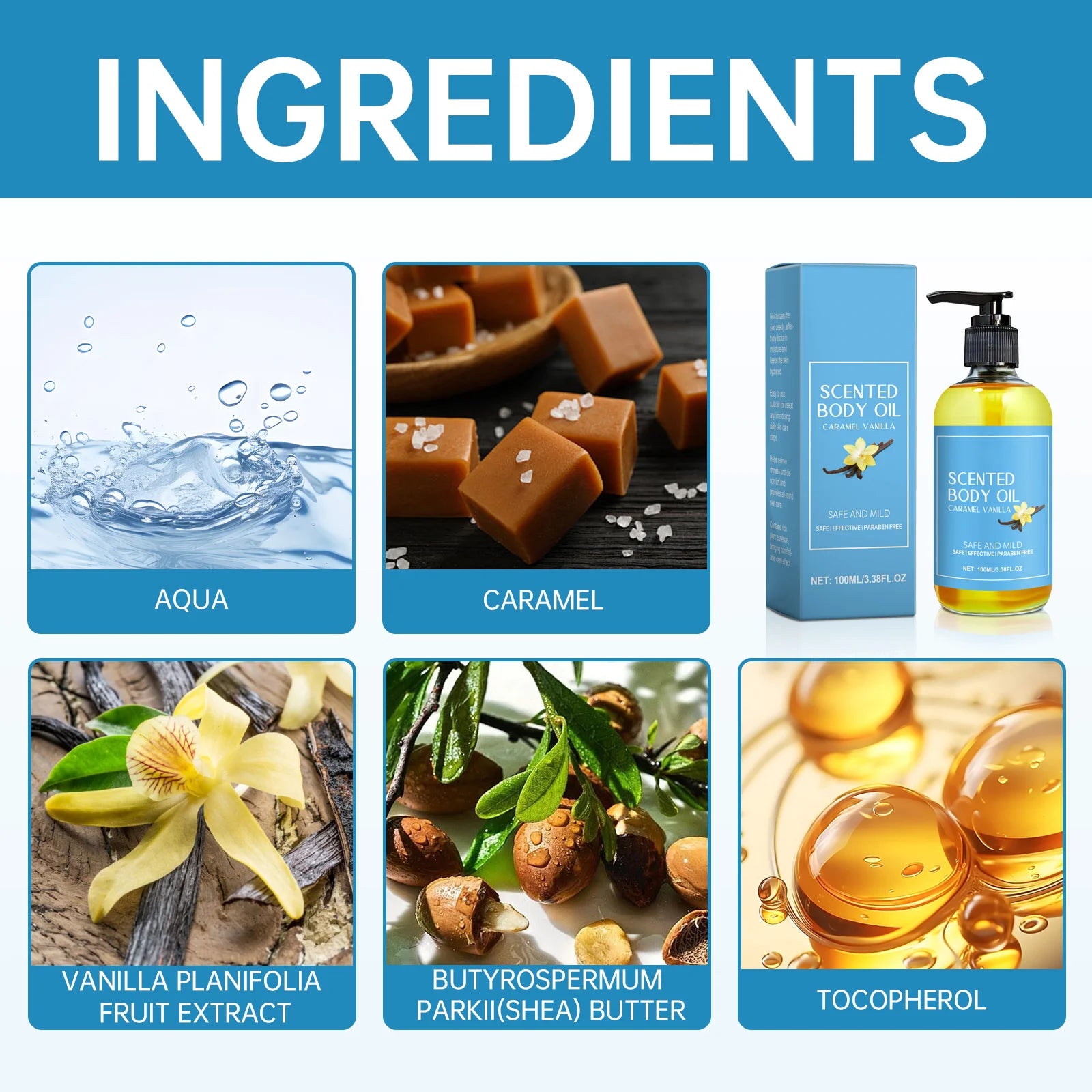 1-5pcs Stress Relief Body Oil with Vanilla - Deeply Moisturizes & Soothes Muscles, Herbal Formula for Relaxing Bath & Massage.