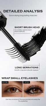 9D Fiber Lash Set Long-Lasting Waterproof Sweatproof Stainproof Slimming Base Mascara for All Skin Types