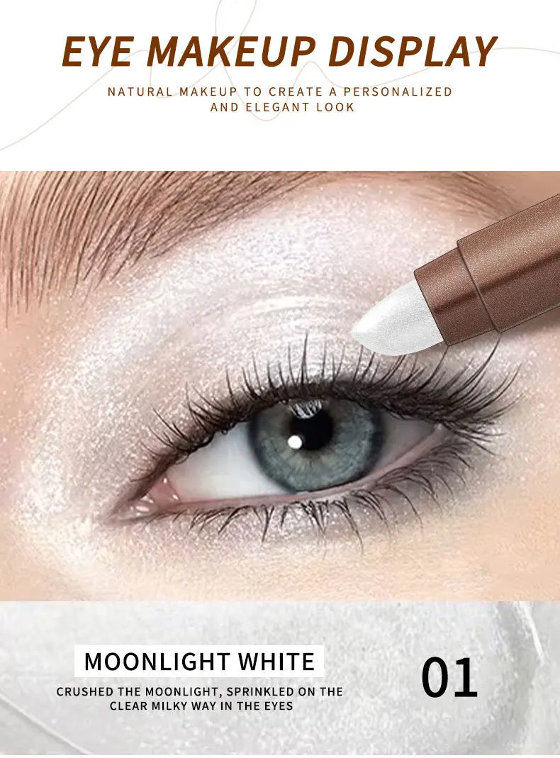 Double-ended Eyeshadow Pen Eyeliner Multiuse Shimmer Shadow Pearlescent Glitter Brightening Longlasting Waterproof Sweat-proof
