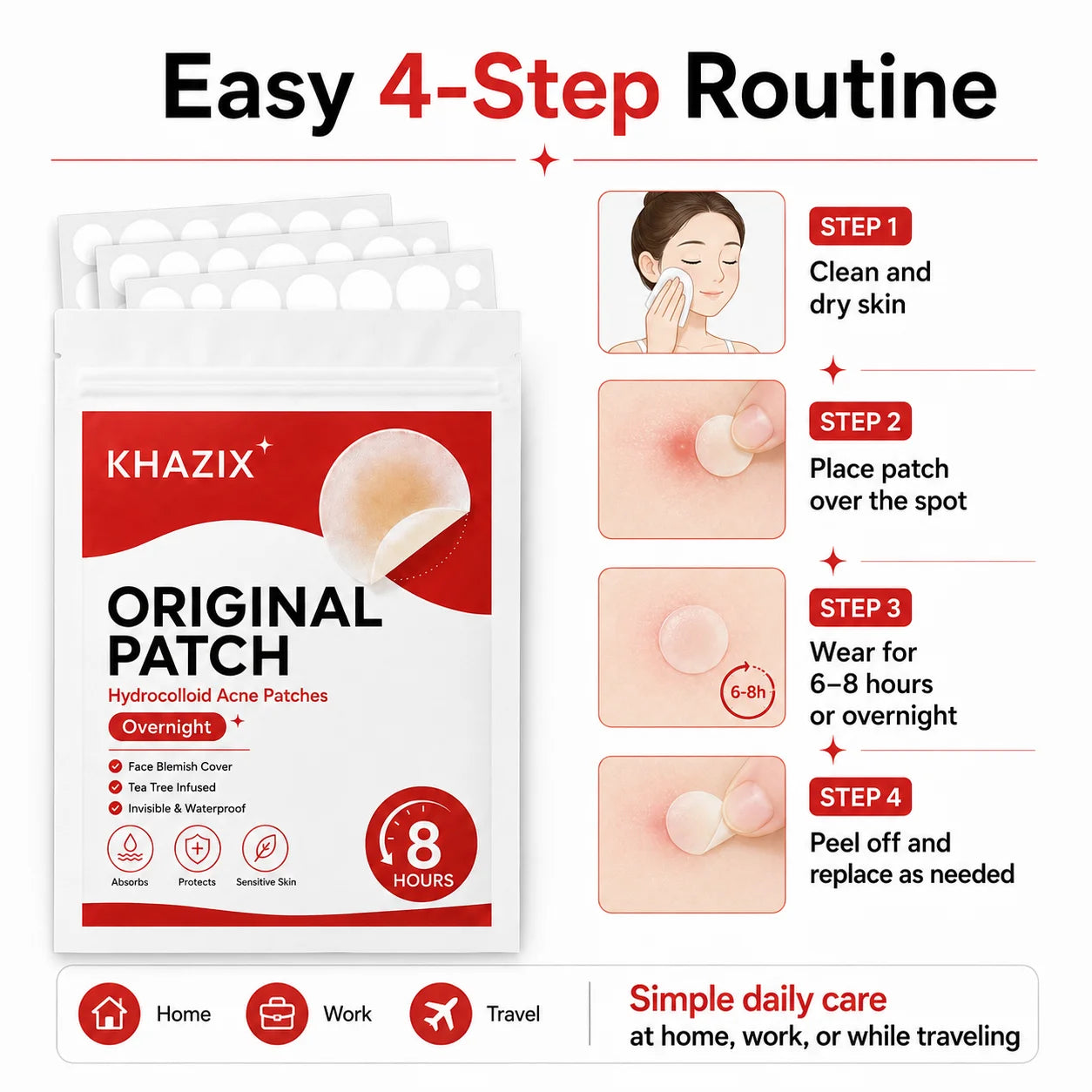 360/36pcs Count Invisible Hydrocolloid Pimple Patches, Clear Acne Spot Covers for Blemishes and Pimple Marks