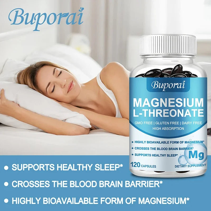 Magnesium L Threonate - Focus and Memory Enhancer, Supports Nerve Function, Muscle Strength, Bone and Joint HealthSupplements