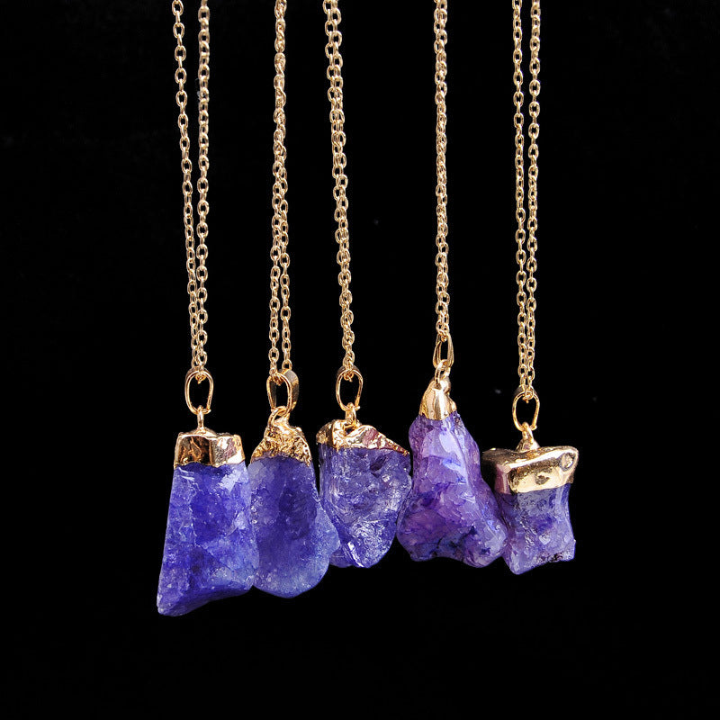 Irregular Amethyst Gemstone Necklace Healing Crystal Chakra Stone Women Birthday Gift Citrine Gemstone Necklace Healing Crystal