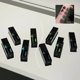 Pearlescent Polarized Green Lip Mud Gloss Fine Shimmer Lip Glaze Plumping Gothic Black Moisturizing Shiny Halloween Lips Makeup