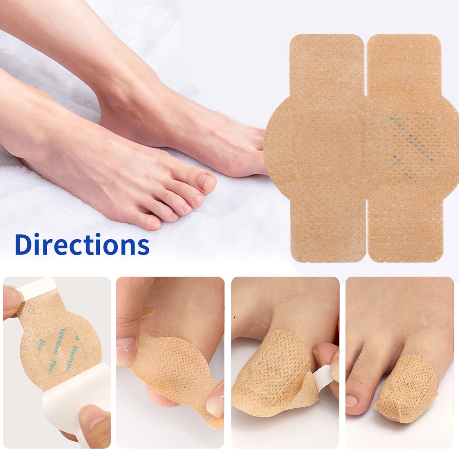 21Pcs Waterproof Nail Beauty Stickers Daily Foot Nail Care Supplies