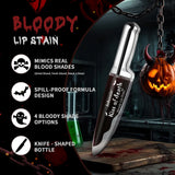 Gothic Bloody Lip Stain Matte Dark Red Green Halloween Lip Glaze Tint Knife Shaped Bottle Vampire Lipstick Makeup Waterproof