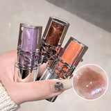 Gege Bear Glittering Mirror Lip Glaze, Watery Shimmering Light Lip Gloss Makeup 8 Colors, Hydrating Moisturizing, Long Lasting