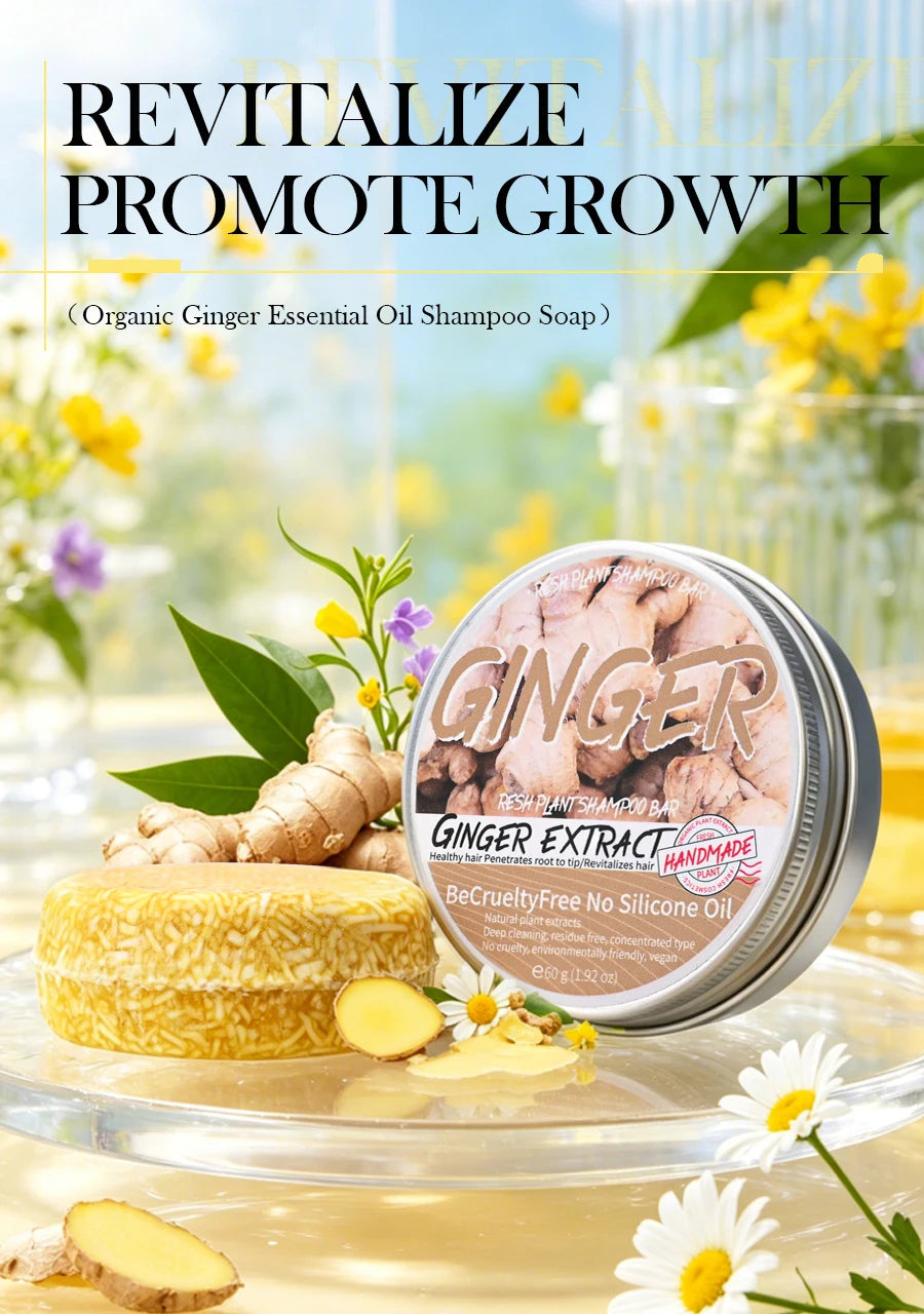 Shampoo Soap Ginger Solid Shampoo Bar Clean the Scalp Remove Oil Freshen and Wash Hair Ginger Extract