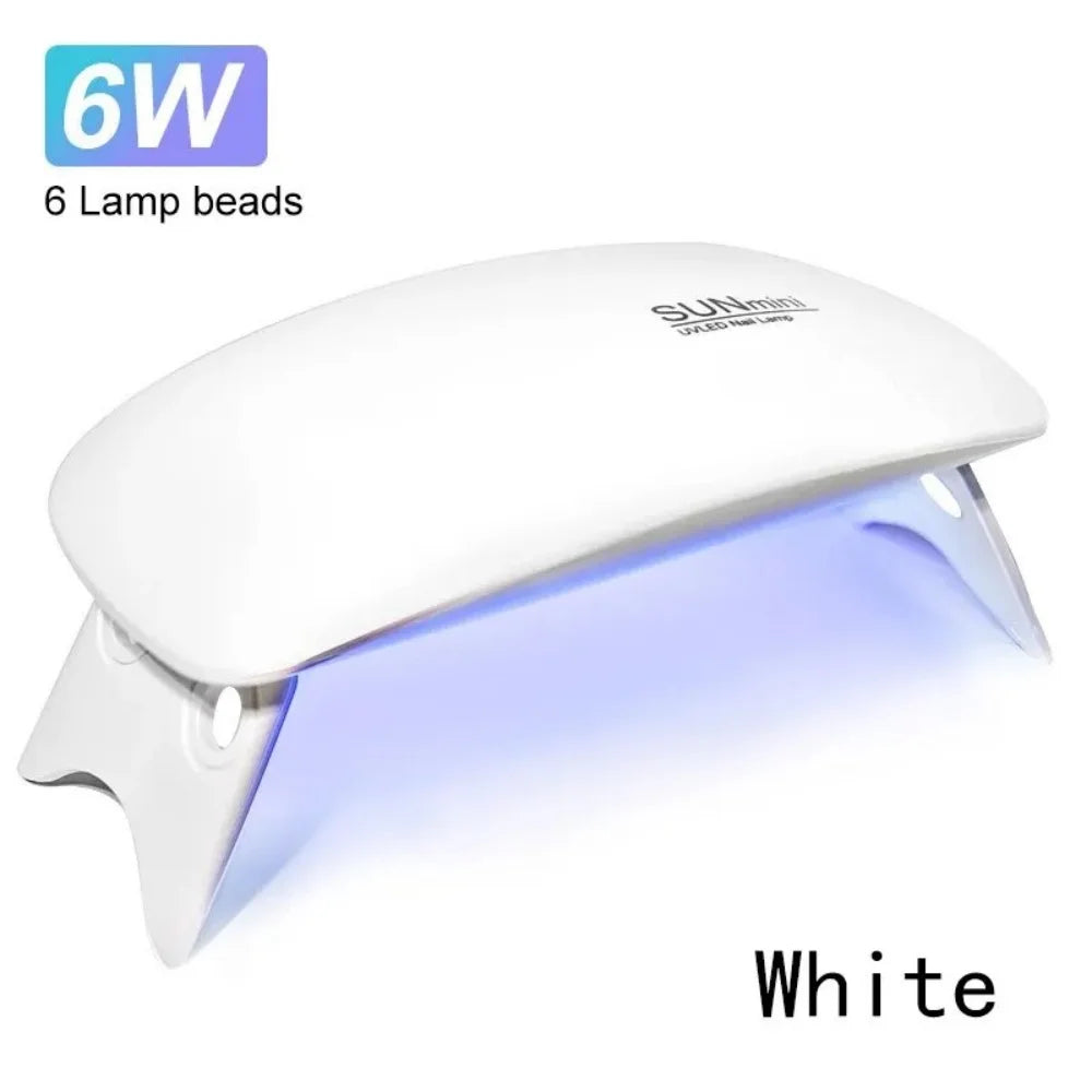 6W Foldable UV LED Nail Lamp Portable Manicure Dryer Machine Quick Drying Gel Polish Tool for Home Professional Use with USB
