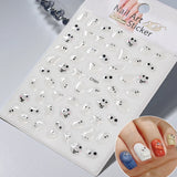 1PCS Summer Eyes 3D Jelly Nail Stickers Sausage Mouth Big Lips Smile Expression Design Self Adhesive Nail Art Stickers