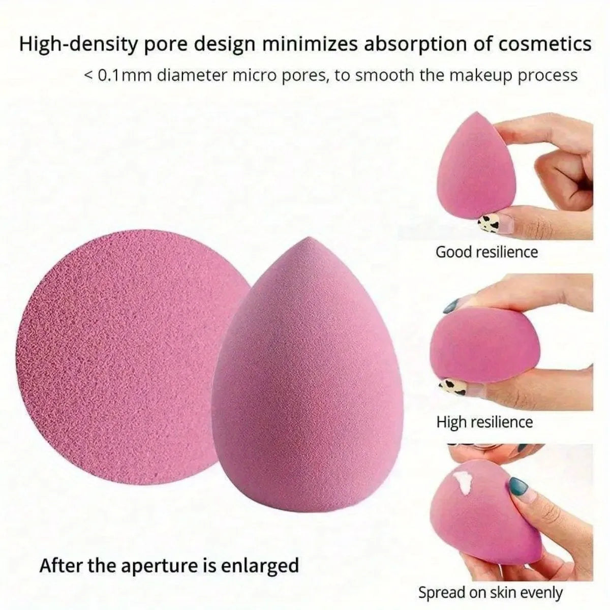 5/10Pcs Ombre Makeup Sponge Set, Vegan Latex-Free Soft Blender, Dual Use Liquid Powder Foundation, Travel Size All Skin Types