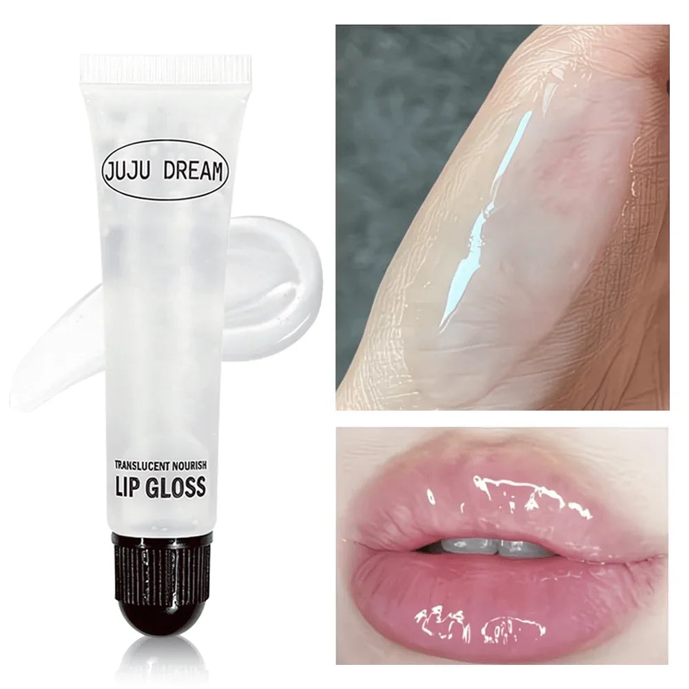 JUJU DREAM Translucent Nourishing Lip Gloss Hydrating Clear Lip Oil Repairing Glossy Lip Care