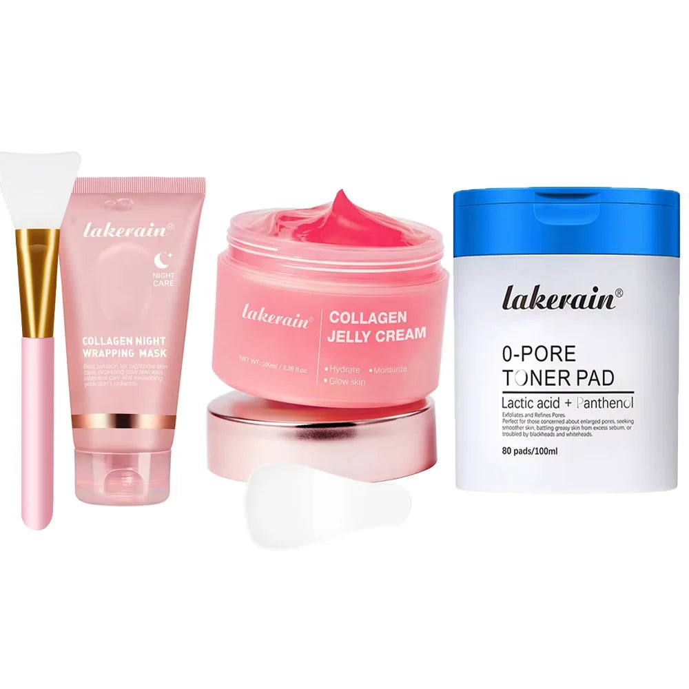 Collagen Jelly Cream Hydrolyzed Collagen Overnight Facial Mask Wrapping Peel-Off Mask Hydrating Firming Moisturizing SkinCare