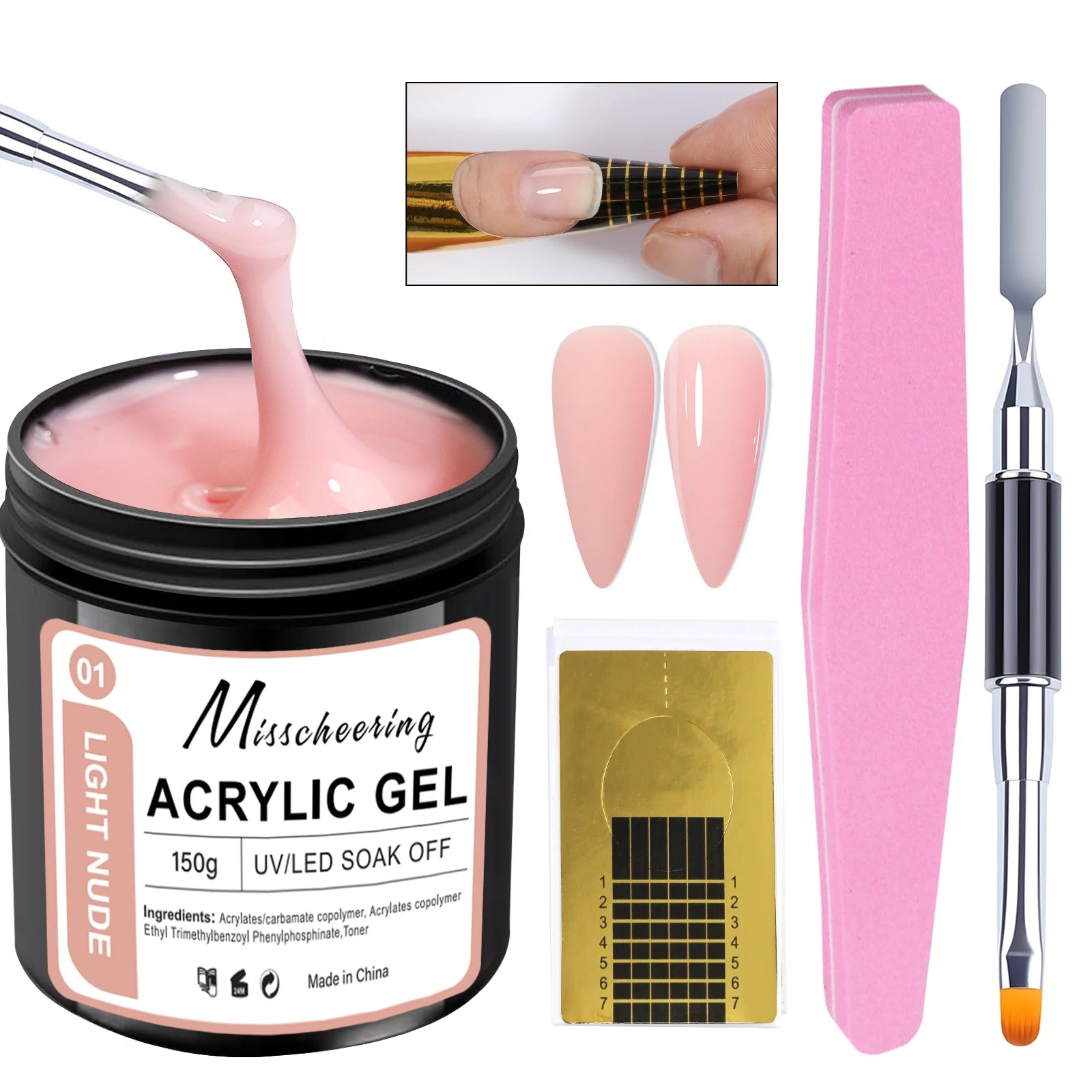 150g Large Capacity Nail Extension Gel Acrylic Semi-Permanent UV/LED Gel Varnish Suitable for DIY Design Nail Art Extension Tool