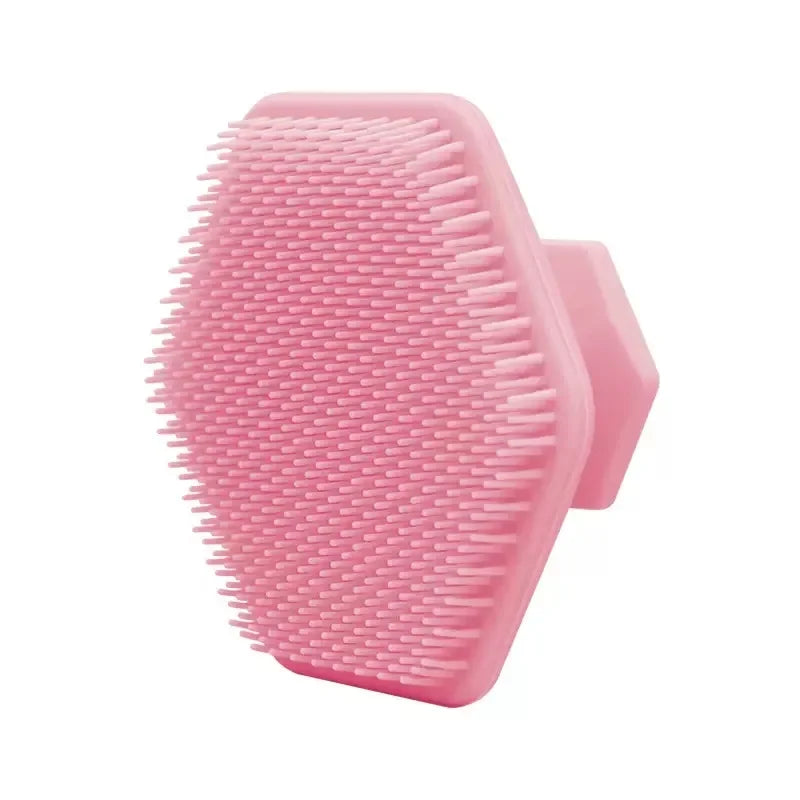 Exfoliating Silicone Brush Cleanser No Slip Handle Body Scrubber Cleans and Massages Skin Bathroom Accessories Bath Brush