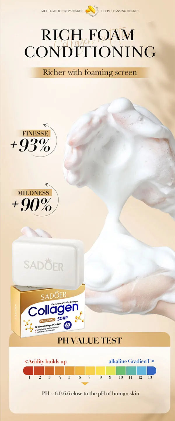 Collagen Gentle And Moisturizing Deep Cleansing Face And Bath Soap Long-Lasting Fragrance Handmade Soap