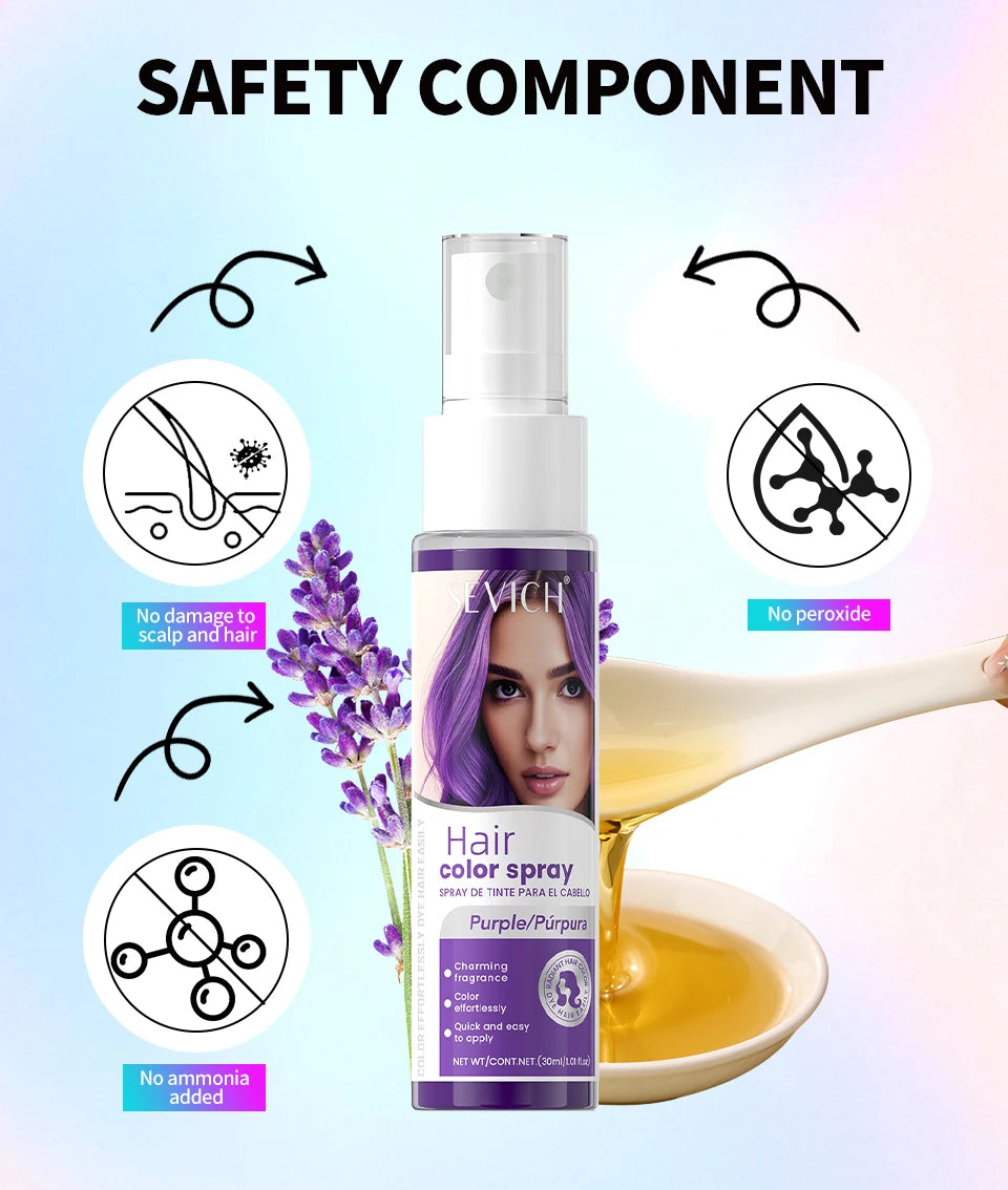 Hair Color Spray Long Lasting Hair Dye Spray Instant Hair Salon Multi Color Hair Colour Cream for Festive Party Socccer Fan Gift