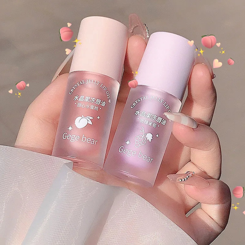 Gege Bear Crystal Jelly Lip Oil, Hydrating Moisturizing Lip Gloss, Transparent Lip Primer Long Lasting Lip Care