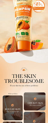 100g Papaya Vitamin C Exfoliating Scrub Cream, Hypoallergenic, Moisturizing, Exfoliation, Scented with Papaya, Deep Cleansing
