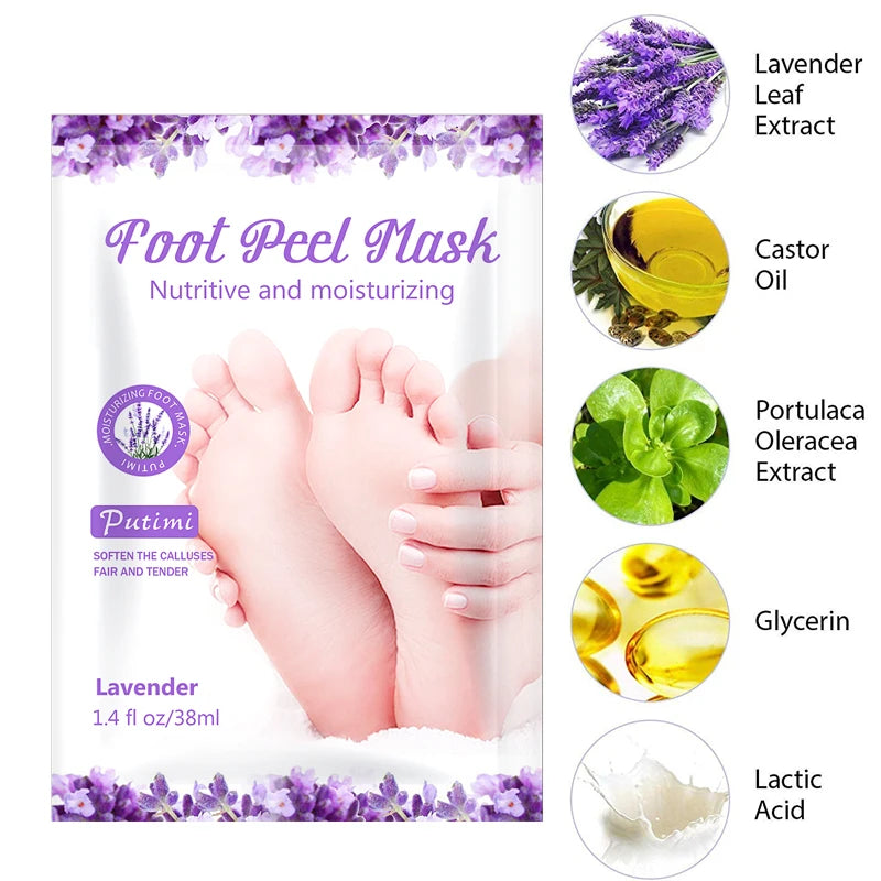 6packs Exfoliating Foot Mask Feet Peeling Mask Spa Socks Smooth Dead Skin Remover Moisturizing Foot Mask