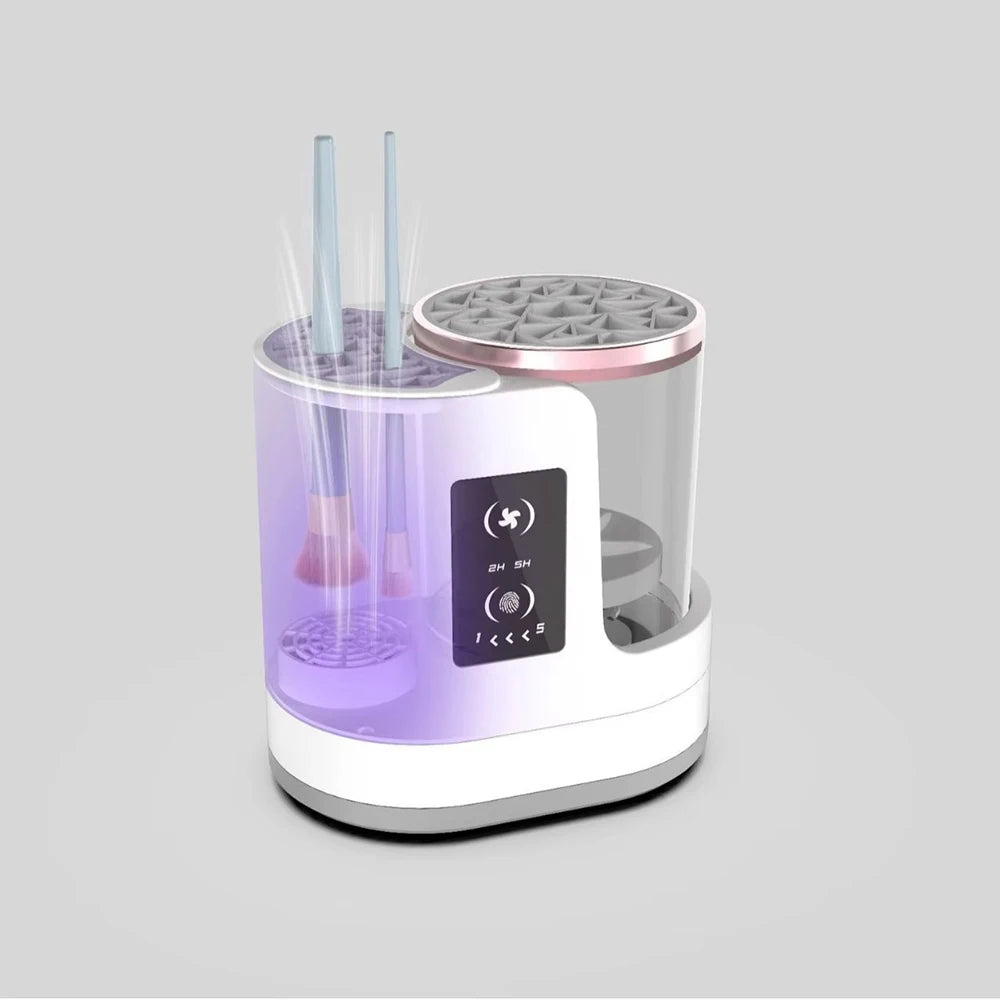 3 IN 1 Electric Makeup Brush Cleaner Machine With Makeup Brush Dryer-Holder-Portable Automatic USB Cosmetic Brushes Cleaner Tool