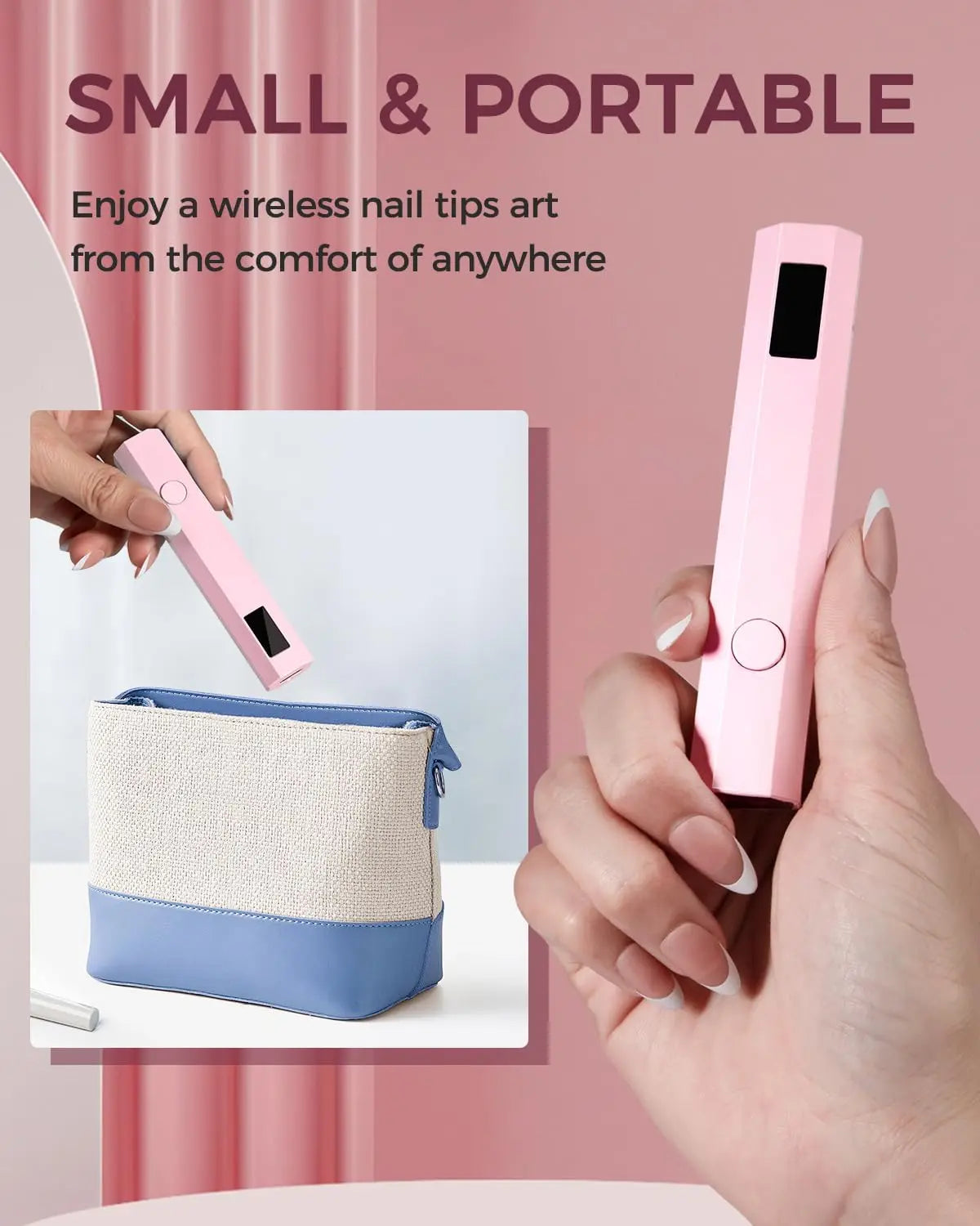 Convenient Handheld UV/LED Nail Lamp Set Handheld Light with Stand LCD Display USB Gel Nail Dryer for Quick Curing All