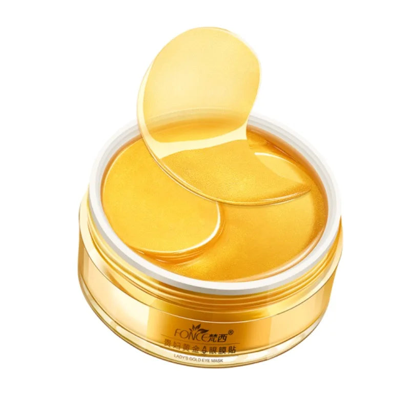 60pieces FONCE Women's Golden Moisturizing Eye Mask Patch, Moisturizing and Moisturizing,Easy to Absorb,Mild and Non Irritating