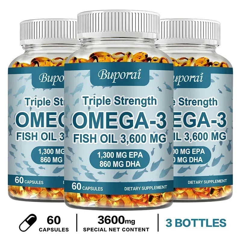 Omega 3 Fish Oil - Rich in EPA+DHA, Supports Joint, Brain and Eye Health, Enhances Immune Function, and  Antioxidant