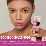 USHAS 12 Color Liquid Concealer Moisturizing Rotating Sponge Head Concealer Long Lasting Lightweight Multi-use Foundation Makeup