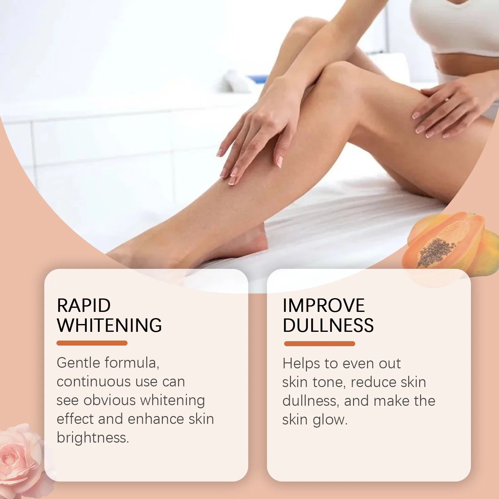 OceAura Papaya Oil for Skin Lightening 7 Days Whitening Body Firming Dark Skin Removal Oil for Muscle Relaxation Massage Thighs