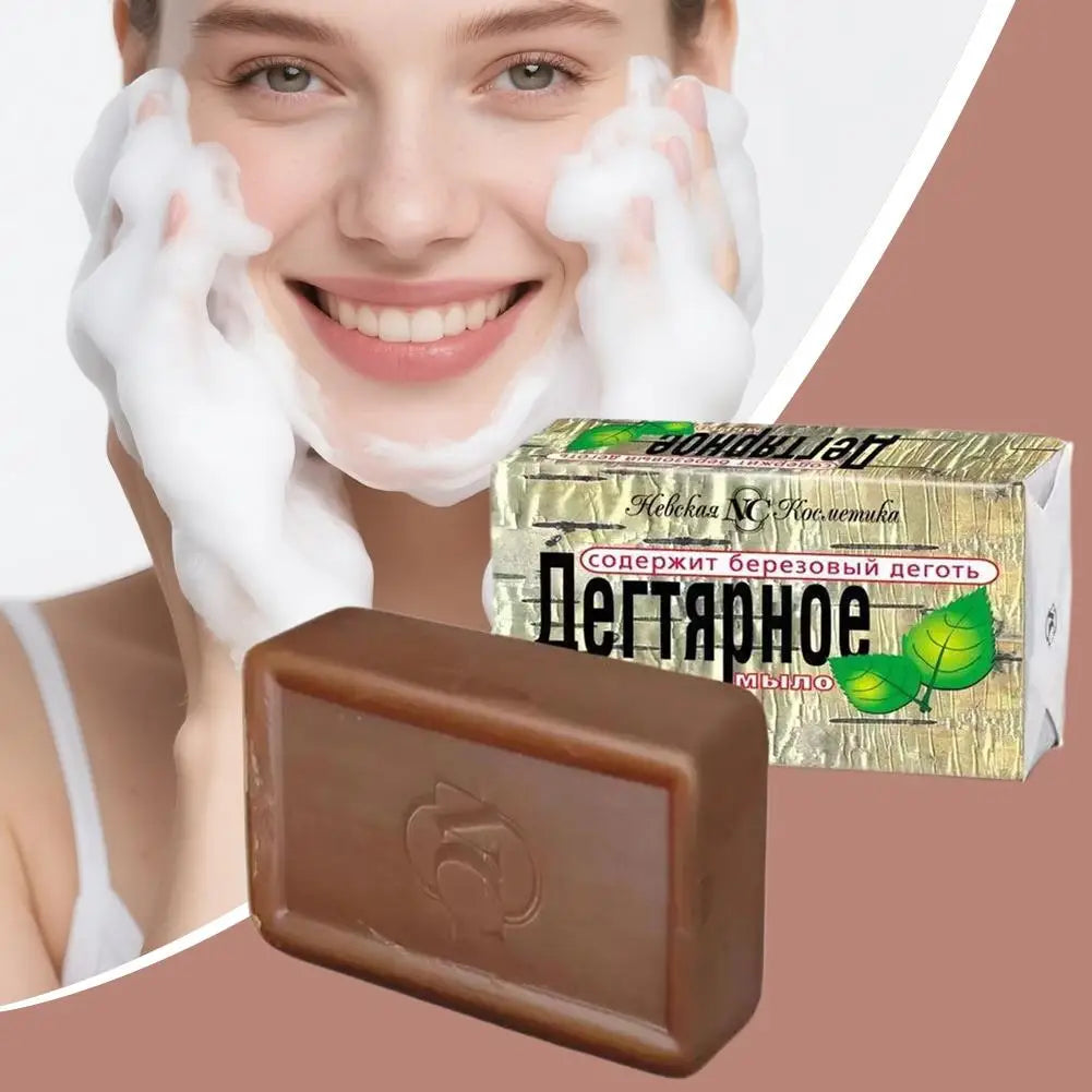 1/2/3/4/5pcs Russian NC Birch Tar Soap Purifying Face & Body Wash for Oily & Problem Skin, Deep Cleansing & Oil Control