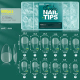 NAILPOP Soft Gel Nail Tips 600PCS Pre-Buff Full Cover Coffin Almond  Oval Shaped Nail Extenison Tips Half Matte Gel X Fake Nails