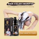 3 in 1 Black Hair Dye Shampoo for Gray Hair Home Herbal Hair Coloring Cream for Men Women Cover White Nourishing Formula 500ml