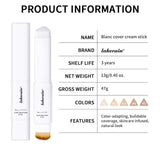 Lakerain Color Changing Foundation Stick Full Coverage Matte Finish Dual-Ended Brush & Stick Waterproof Smooth Foundation Makeup