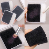 New Makeup Brush Cleaning Box Sponge Puff Cleaner Quick Cleaning Sponge Brushes No Damage To Bristles Box Cleaning Cleaner Tools