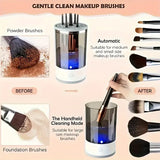 USB Powered Brush Washer & Dryer - Odorless Battery-Free Makeup Cleaner, Plug-and-Play Essential Beauty Accessory