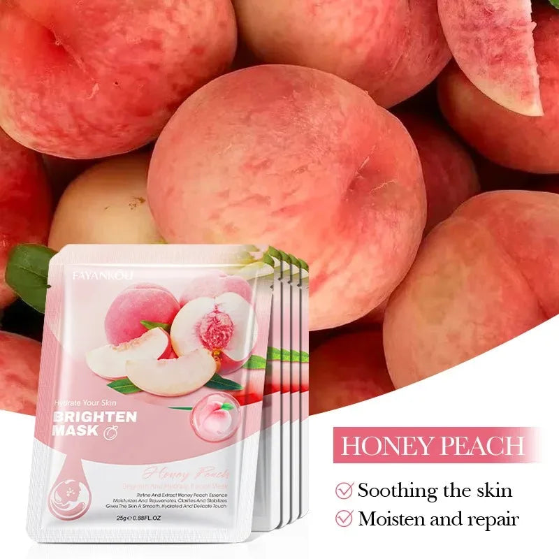 10Pcs Fruits Facial Masks for Face Skincare Moisturizing Brightening Hydrating Firmingface Mask Beauty Face Skin Care Products