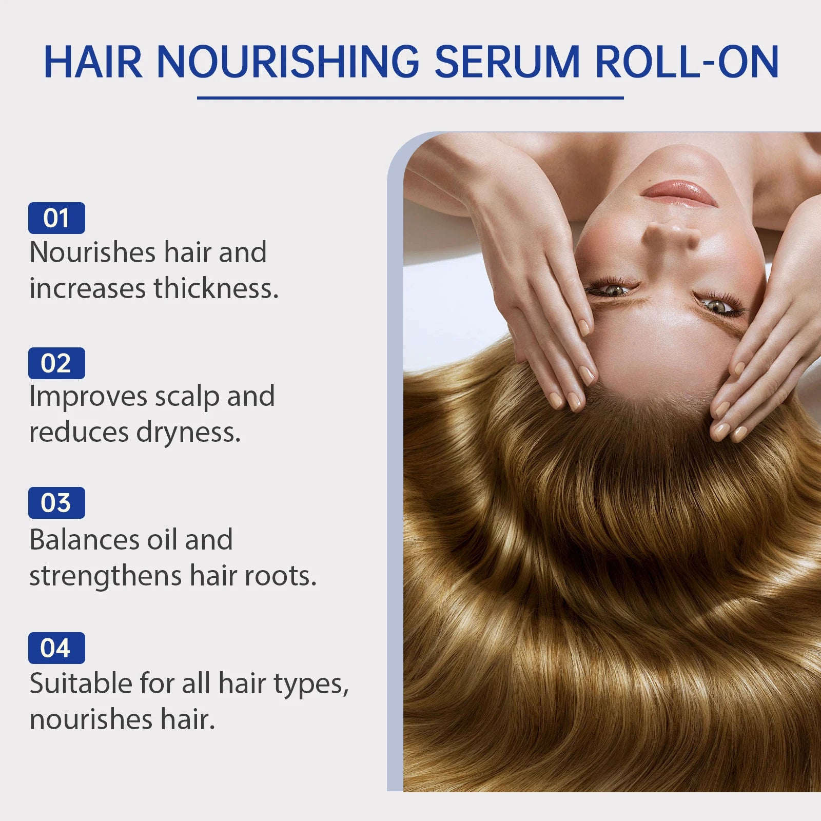 Hair Nourishing Serum Roll-On Improves Scalp Health Strengthens Hair Roots Thicker and Healthier Looking Hair Scalp Treatment Essence for Thinning Hair